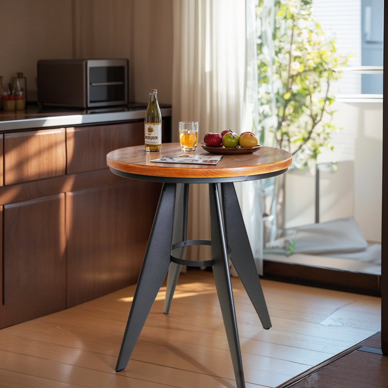 Premium Steel Bistro Table Dining Table Indoor Bar Table Coffee Table Heavy Duty Round Metal Side Table 23.6Dia